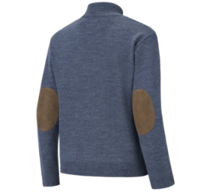 Pull chasse col zippé Rocheval bleu VERNEY CARRON