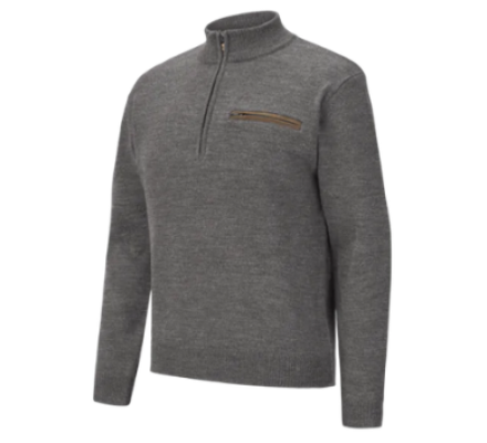 Pull chasse homme col zippé Rocheval marron VERNEY CARRON