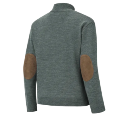 Pull chasse homme col zippé Rocheval vert VERNEY CARRON