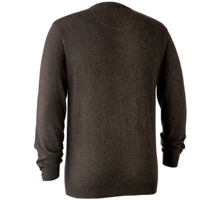 Pull en tricot col V Kingston marron DEERHUNTER