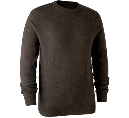 Pull en tricot col rond Kingston marron DEERHUNTER