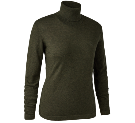 Pull en tricot col roulé Darlington femme vert DEERHUNTER