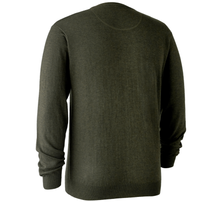 Pull en tricot col V Kingston vert DEERHUNTER