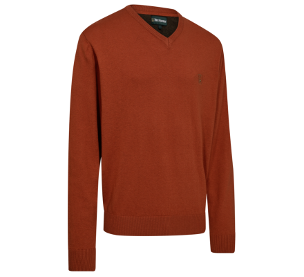 Pull col V Harrington rouille DEERHUNTER
