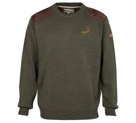 Pull de chasse col rond broderie Cerf Percussion