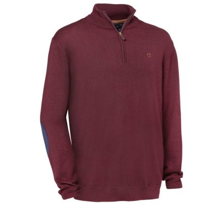 Pull de chasse col zippé Winsley prune Club Interchasse