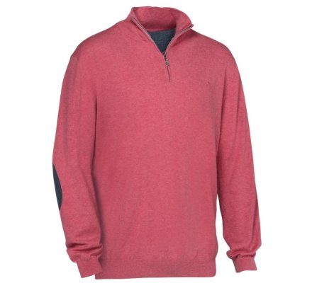 Pull de chasse col zippé Winsley rose Club Interchasse