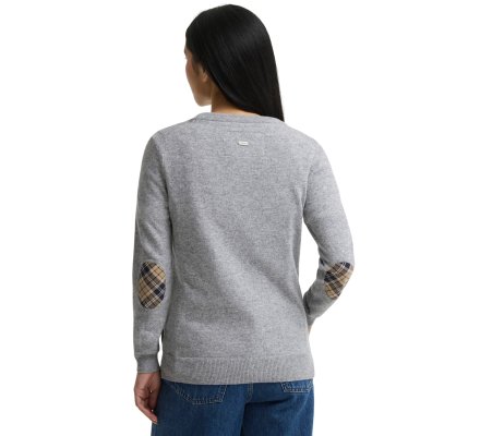 Pull femme Pendle Crew col rond gris BARBOUR