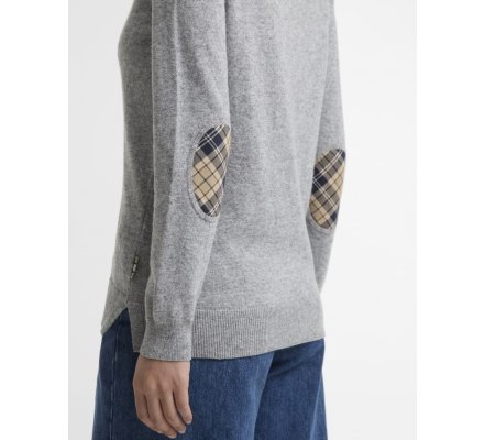 Pull femme Pendle Crew col rond gris BARBOUR