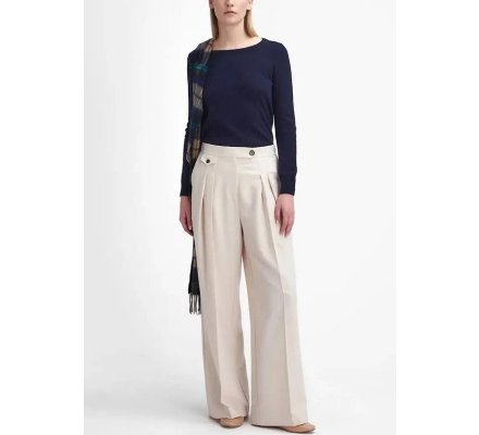 Pull femme Pendle Crew col rond bleu BARBOUR
