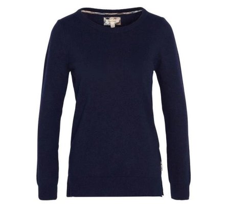 Pull femme Pendle Crew col rond bleu BARBOUR