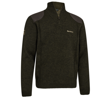 Pull demi-zip Finley marron DEERHUNTER