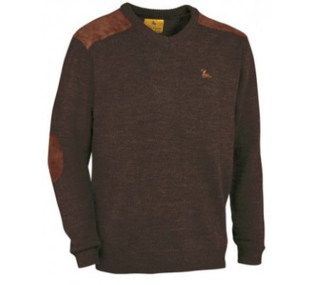 Pull chasse Fox col V marron VERNEY CARRON