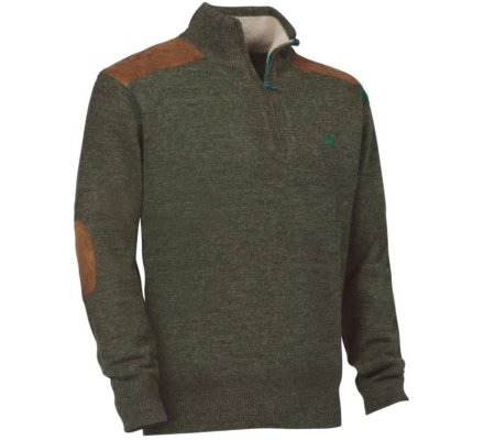 Pull de chasse Fox kaki col zippé Verney Carron