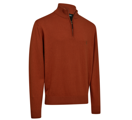 Pull demi zip Harrington rouille DEERHUNTER