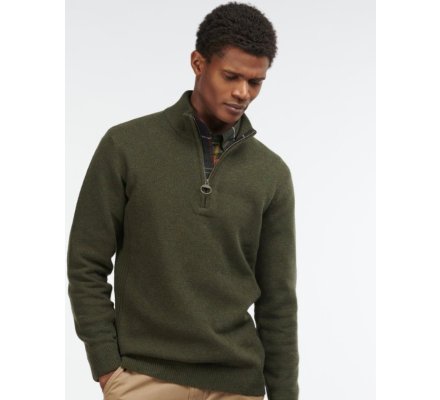 Pull col montant Holden vert BARBOUR