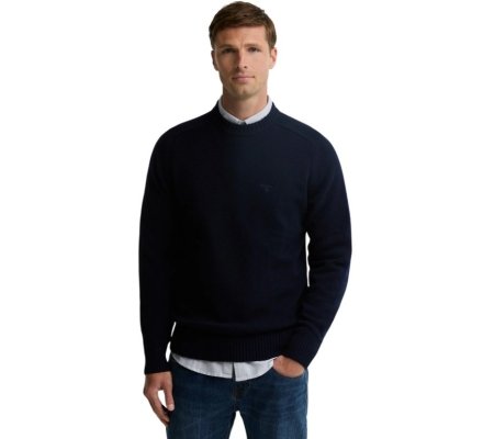 Pull laine Newtown Crewneck bleu navy BARBOUR