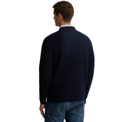 Pull laine Newtown Crewneck bleu navy BARBOUR