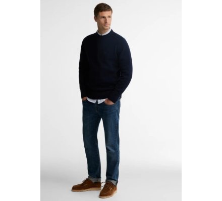 Pull laine Newtown Crewneck bleu navy BARBOUR