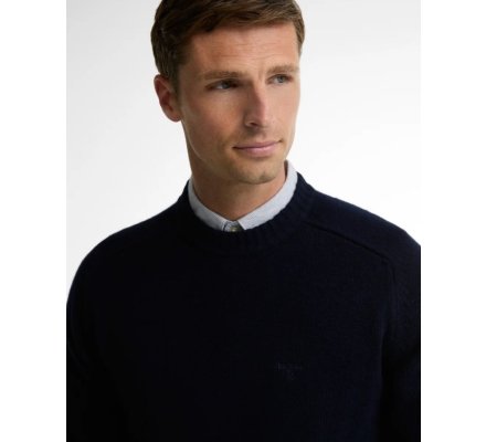 Pull laine Newtown Crewneck bleu navy BARBOUR
