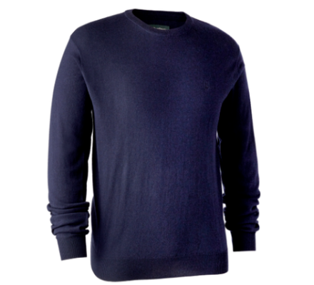 Pull en tricot col rond Kingston bleu DEERHUNTER