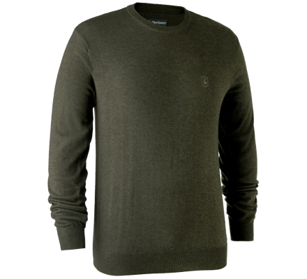 Pull en tricot col rond Kingston vert DEERHUNTER