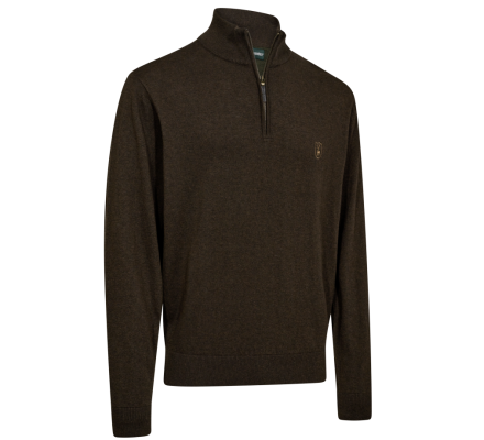 Pull demi zip Harrington marron DEERHUNTER