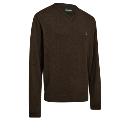 Pull col V Harrington marron DEERHUNTER