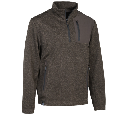 Pull chasse col zippé Windbreaker marron PRO HUNT