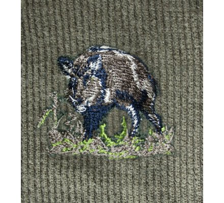 Pull chasse broderie sanglier
