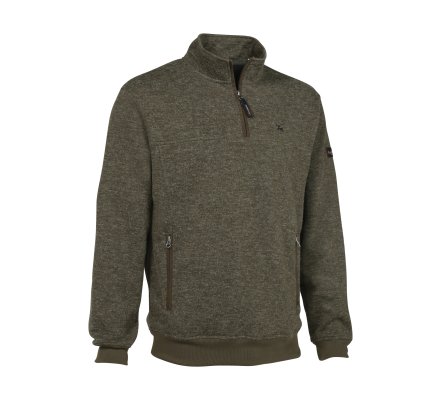 Pull chasse col zippé Muntjac kaki ProHunt VERNEY CARRON