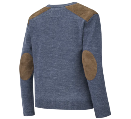 Pull chasse col rond Rocheval bleu VERNEY CARRON