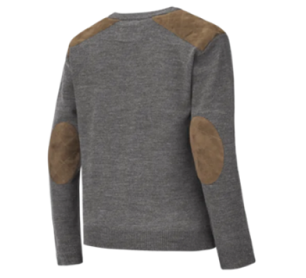 Pull chasse col rond Rocheval marron VERNEY CARRON