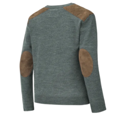 Pull chasse col rond Rocheval vert VERNEY CARRON
