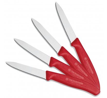 Pack 4 couteaux de table dentelé rouge VICTORINOX