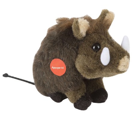 Peluche sanglier sonore 18 cm