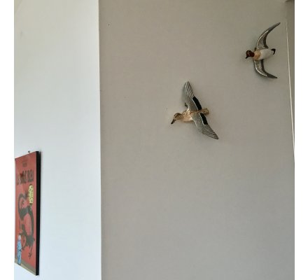 Sculpture canard siffleur femelle en vol