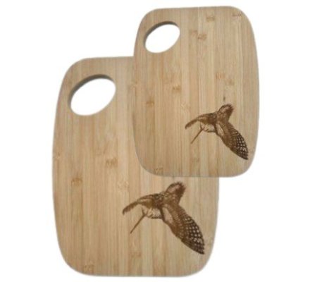 Set de 2 Planches à découper en bois motif Bécasse LOVERGREEN
