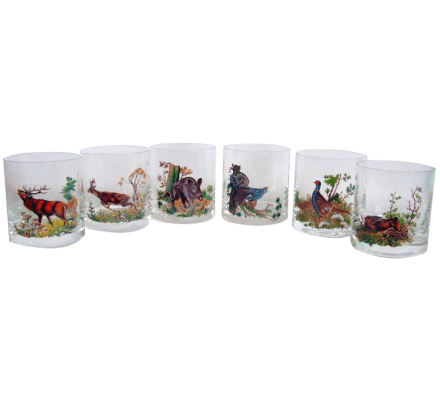 Set de 6 verres à whisky gibiers LOVERGREEN
