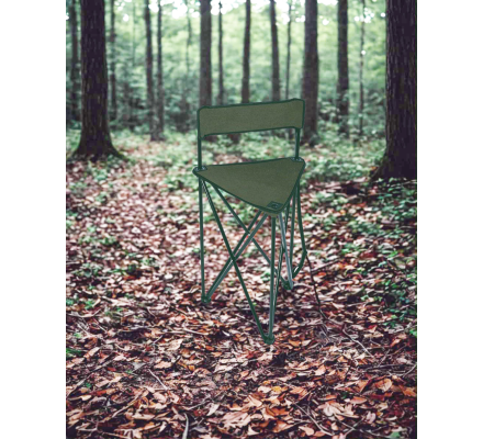 Siège pliant vert avec dossier 