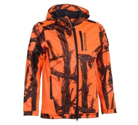 Sweat à capuche zippé enfant GhostCamo orange PERCUSSION