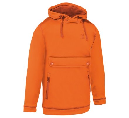 Sweat à capuche enfant orange fluo Percussion