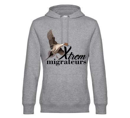 Sweat capuche pilet gris XTREM MIGRATEURS