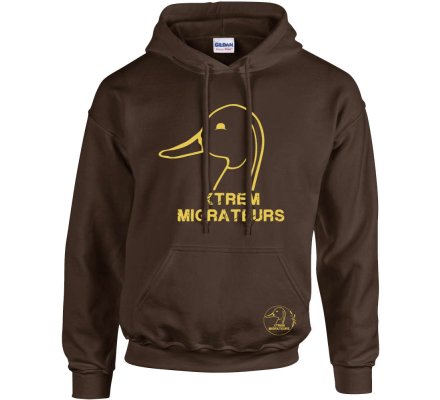 Sweat capuche marron XTREM MIGRATEURS