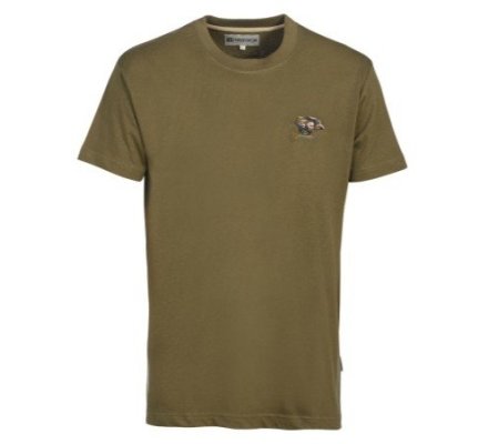 Tee-shirt uni brodé sanglier Kaki PERCUSSION