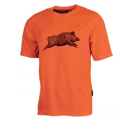 Tee-shirt enfant manches courtes sanglier orange TREELAND