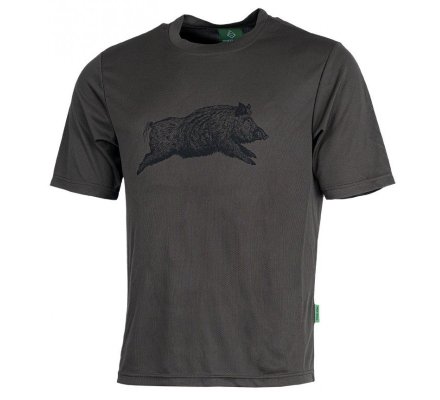 Tee-shirt enfant manches courtes sanglier kaki TREELAND