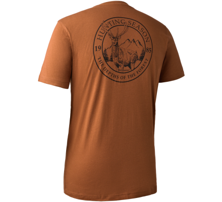 Tee-shirt à manches courtes dessin cerf orange Deerhunter