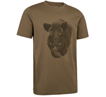 Tee-shirt sanglier manches courtes marron DEERHUNTER