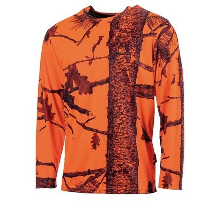 Tee-shirt manches longues camo orange TREELAND